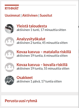 salkunrakentaja, foorumi, ryhmät