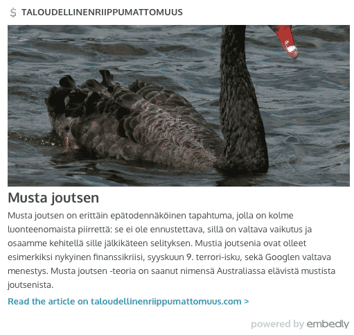 musta joutsen, osakesijoittaminen, kasvuosakkeet, verkostoteoria