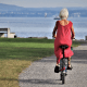 nainen polkupyörä pyöräily loma meri