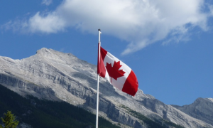 Kanada lippu vuoret talous