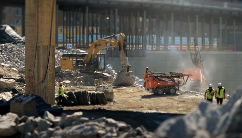 SRV Yhtiöt REDI rakennustyömaa rakentaminen