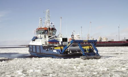 Lamor Öljynkeräysjärjestelmä asennettuna Arctian satamajäänmurtajaan Kemissä.