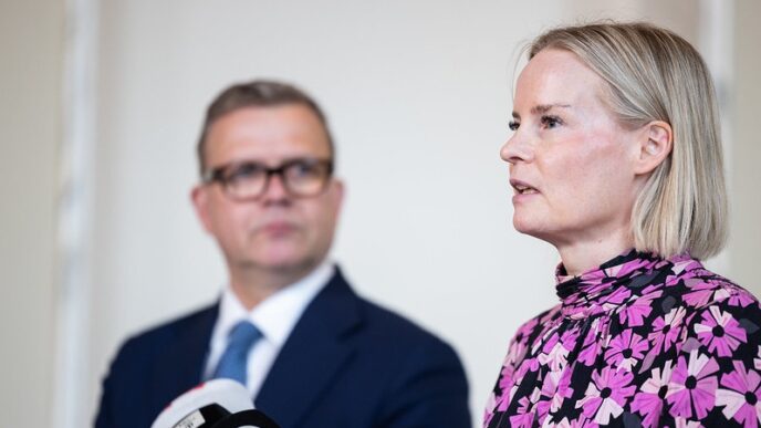 Pääministeri Petteri Orpo ja valtiovarainministeri Riikka Purra