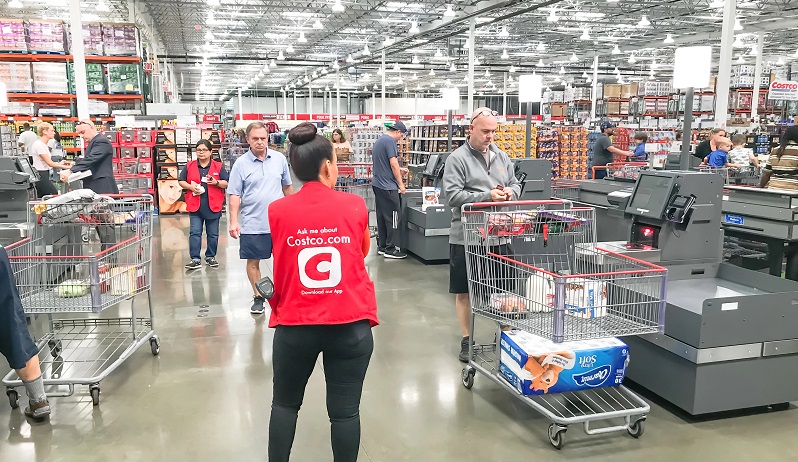 Itsepalvelukassat Costco Churchill Way Dallas USA